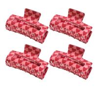 Thick Hair Clips, Rectangle Love Heart Claw, Decorative Hair Claw Set, Stylish Jaw Clamp, 3.15x1.57 Inches Durable Headwear Accessories for Women and Girls