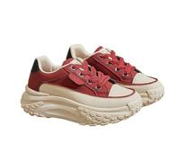 Thick-Soled Casual Women's Height-Increasing Shoes, 1.8" Height Increase Platform Walking Sneakers for Fashion Woman (Red,32 1/9)
