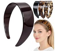 Thick Tortoise Shell Headband Wide Leopard Headbands, Strong Hold Grip Women's Hair Band Ligth and Very Flexible, No Slip and Durable Styling Girls Hair Accessories (tortora)