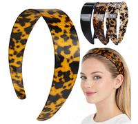 Thick Tortoise Shell Headband, Wide Leopard Headbands, Strong Hold Grip Women's Hair Band Ligth and Very Flexible, No Slip and Durable Styling Girls Hair Accessories (Leopard print-B)
