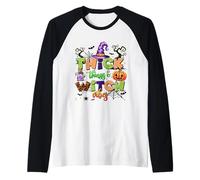 Thick Witch Vibes Camicia Divertente Cappello di Zucca di Halloween Maglia con Maniche Raglan
