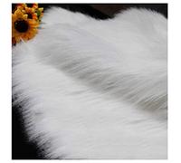 Thicke 150x50cm Tessuto in Pelliccia Sintetica da 60 Mm per Tappezzeria Artigianato Fai-da-Te, Morbida Finta Pelliccia di Peluche Tessuto Shag di Lusso per Costumi Cappotto Cosplay(Color:Bianca)