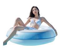 Thickened Cyan Swimming Ring With Handles - Safe Fun For Kids | Double-Layered PVC Inflatable Póol Float Ƒor Children | For Outdoor Swimming Pool Beach, Durable Leak-Proof Easy-Grip Design Adult Size