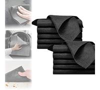 Thickened Magic Cleaning Cloth,Magic Cleaning Cloth,Sonorou Cleaning Cloth,Streak Free Reusable Microfiber Cleaning Rags,for Glass Windows Cleaning (10 pcs-Black,11.81*11.81 pollici)