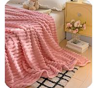 Thickened Rabbit Plush & Milk Velvet Blanket - Soft Cozy Cream Faux Rabbit Fur Throw Blanket for home, bed, and sofa seasons, providing warmth and comfort. (Pink,180 × 200cm)