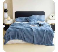 Thickened Rabbit Plush & Milk Velvet Blanket - Soft Cozy Cream Faux Rabbit Fur Throw Blanket for home, bed, and sofa seasons, providing warmth and comfort. (Blue,120 × 200 cm)
