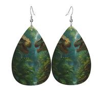 Thicket Dinosaurs Confrontation Orecchini In Pelle Moda Orecchini Divertenti Orecchino In Pelle Per Donna Decorazioni