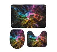 Thicket Of Trees With The Sky Painted In Rainbow Colors Set Di Tappetini Da Bagno 3 Pezzi Morbida Tappetino Da Bagno Antipolvere Zerbino Per La Casa Doccia Toeletta