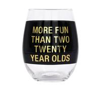 Thie Hilarious Stemless 16oz Say What Due ventenni Bicchiere da vino (Nero)