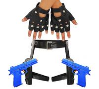 Thigh Twin Guns, Holster and Studded Punk Gloves Lara Croft Fancy Dress by Blue Planet Online