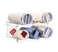 Thigies 2Pcs Portabottiglie Impilabile per Stanley da 1,2L Bicchiere, Portabottiglie Organizer Portabottiglie Vino per Armadietto/Dispensa/Frigorifero Portaoggetti Salvaspazio Contiene 6 Bottiglie