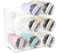 Thigies 3Pcs Portabottiglie Impilabile per Stanley da 1,2L Bicchiere, Portabottiglie Organizer Portabottiglie Vino per Armadietto/Dispensa/Frigorifero Portaoggetti Salvaspazio Contiene 9 Bottiglie