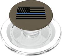 Thin Blue Line Heart Police Officer Department US Flag PopSockets PopGrip per MagSafe