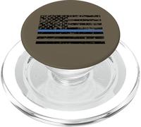 Thin Blue Line Heart Police Officer Department US Flag PopSockets PopGrip per MagSafe