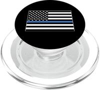 Thin Blue Line Police Officer Department US Flag Black PopSockets PopGrip per MagSafe