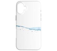 Thin Blue Water Surface with Bubbles Oceans Graphic Custodia per iPhone 16 Plus