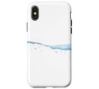 Thin Blue Water Surface with Bubbles Oceans Graphic Custodia per iPhone X/XS