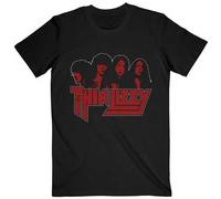 Thin Lizzy 'Band Photo Logo' (Nero) T-Shirt - NUOVO E UFFICIALE