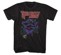 Thin Lizzy - Rosa Nera - American Classici - Solido Nero Adulto Manica Corta T-S