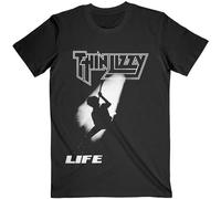 Thin Lizzy T Shirt Life Band Logo Nuovo Ufficiale Uomo Nero Size L