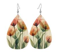 Thin Lotus Leaves Orecchini In Pelle Stampato Pendenti Divertenti Orecchini Da Donna Per Donne Feste