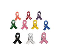 THINCAN 10 pezzi di penne a nastro per il cancro al seno, sensibilità, spilla a bavero spilla con bottoni smaltati