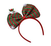 THINCAN 12pcs 2024 Capodanno fascia per capelli per festa di Natale, copricapo Big Bow Holiday Party foto oggetti di scena regali
