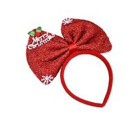 THINCAN 12pcs 2024 Capodanno fascia per capelli per festa di Natale, copricapo Big Bow Holiday Party foto oggetti di scena regali