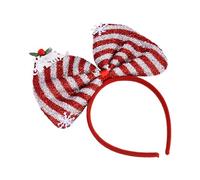 THINCAN 12pcs 2024 Capodanno fascia per capelli per festa di Natale, copricapo Big Bow Holiday Party foto oggetti di scena regali