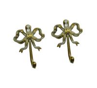 THINCAN 2pcs Vintage Bowknot Forma Gancio Decorazione Hardware Metallo Decorativo Gancio Da Parete Appendiabiti Per Appendere Vestiti Cappelli Sacchetto Appendiabiti Per Abbigliamento