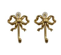THINCAN 2pcs Vintage Bowknot Forma Gancio Decorazione Hardware Metallo Decorativo Gancio Da Parete Appendiabiti Per Appendere Vestiti Cappelli Sacchetto Appendiabiti Per Abbigliamento