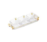 THINCAN 3 ciotole in vetro per snack con vassoio e coperchio, frutta secca per bancone da cucina, accessori per feste, vassoio per snack quadrato trasparente