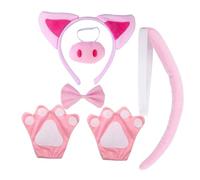 THINCAN 4/5/6 Costumi di Maiale Per Bambini Maiale Fascia Orecchie Fascia Bowtie Guanti Tutus E Nasi Halloween Animal Cosplay Accessori