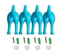 THINCAN 4 pezzi in stile nordico dolce cane di plastica gancio posteriore con viti nastro adesivo montato a parete per portachiavi gancio cappello gancio decorativo per cani coda gancio da parete