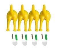 THINCAN 4 pezzi in stile nordico dolce cane di plastica gancio posteriore con viti nastro adesivo montato a parete per portachiavi gancio cappello gancio decorativo per cani coda gancio da parete