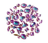 THINCAN 50 pezzi da cucire su strass con foro di artigli piatti in cristallo per abiti fai da te, gioielli a forma di fiore artigli, strass
