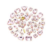 THINCAN 50 pezzi da cucire su strass con foro di artigli piatti in cristallo per abiti fai da te, gioielli a forma di fiore artigli, strass