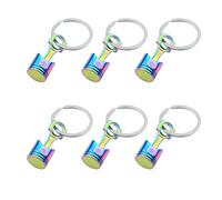 THINCAN 6 pezzi/confezione da 6 pezzi per costa del pistone automobilistico Heavy Duty Metal Construction zaino decorazione auto show accessori regalo articolo vintage meccanico portachiavi, Colore