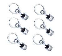 THINCAN 6 pezzi/confezione da 6 pezzi per costa del pistone automobilistico Heavy Duty Metal Construction zaino decorazione auto show accessori regalo articolo vintage meccanico portachiavi, argento