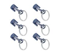 THINCAN 6 pezzi/confezione da 6 pezzi per costa del pistone automobilistico Heavy Duty Metal Construction zaino decorazione auto show accessori regalo articolo vintage meccanico portachiavi, Nero