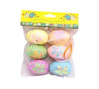 THINCAN 6 pezzi di artigianato, uova, festa di Pasqua, decorazione per la casa, cestino di Pasqua, imbottitura con cordino, decorazione per la casa, decorazione per l'albero da tavolo