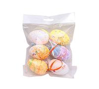 THINCAN 6 pezzi di artigianato, uova, festa di Pasqua, decorazione per la casa, cestino di Pasqua, imbottitura con cordino, decorazione per la casa, decorazione per l'albero da tavolo