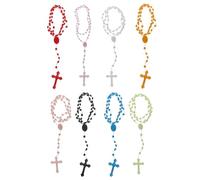 THINCAN 8 colori, bellissime perline rosario al buio per collane a croce, gioielli, collana notturna, un must per pregare il cattolicesimo, Plastica