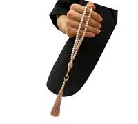 THINCAN 99 Perline Tasbih Perline Musulmani Preghiera Artificiale Fine Liscio Per Esperienza Religiosa E Serenità Sibha Accessori Religiosi Preghiera, cachi, Taglia unica