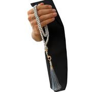 THINCAN 99 Perline Tasbih Perline Musulmani Preghiera Artificiale Fine Liscio Per Esperienza Religiosa E Serenità Sibha Accessori Religiosi Preghiera, grigio., Taglia unica
