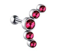 THINCAN Acciaio inossidabile cartilagine trago orecchino piercing body gioielli con cristallo ceco colorato accessorio quotidiano orecchino