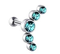 THINCAN Acciaio inossidabile cartilagine trago orecchino piercing body gioielli con cristallo ceco colorato accessorio quotidiano orecchino