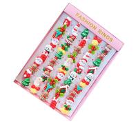 THINCAN Anelli di Natale per bambini collezione varie forme anelli per le feste di vacanza bambini vestire anelli gioielli
