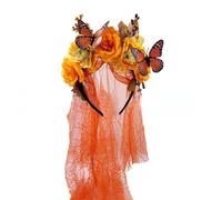 THINCAN Anelli Per Capelli In Poliestere Traspirante Con Sciarpa Nera Misterioso Velo Fasce Per Halloween Celebrazioni E Giochi Di Ruolo Horror Partito Dei Capelli