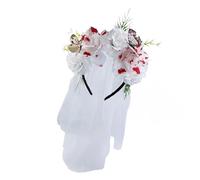 THINCAN Anelli Per Capelli In Poliestere Traspirante Con Sciarpa Nera Misterioso Velo Fasce Per Halloween Celebrazioni E Giochi Di Ruolo Horror Partito Dei Capelli